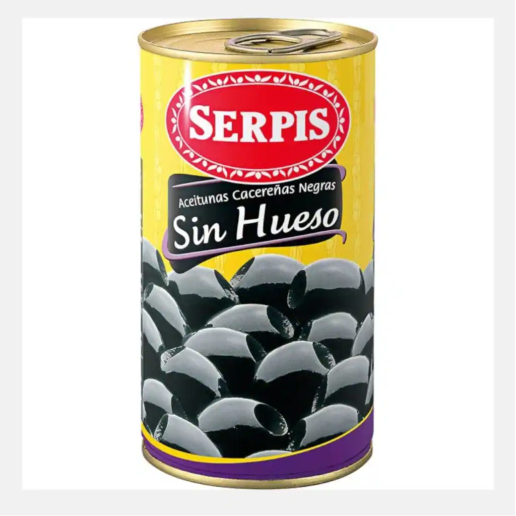 Aceitunas Negras Serpis 350gr C/hueso Perlas