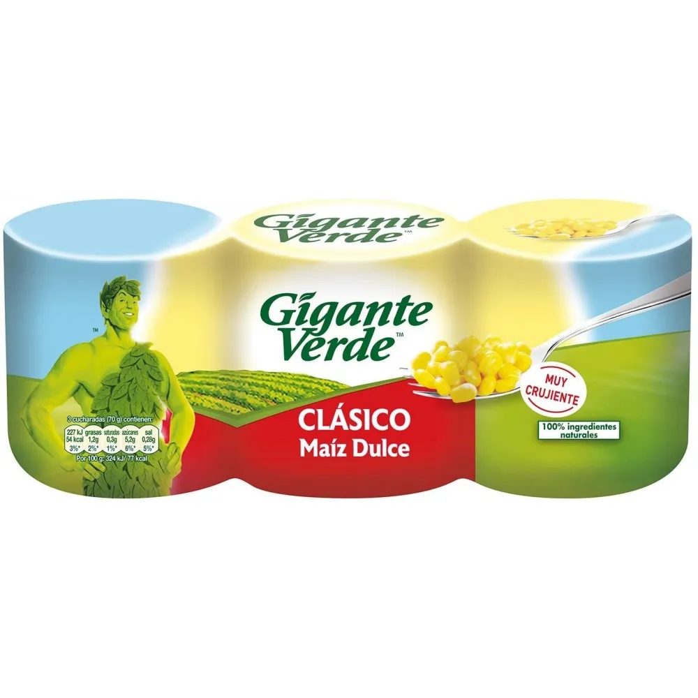 Maiz Gigante Verde Pack 3 Latas 1/4