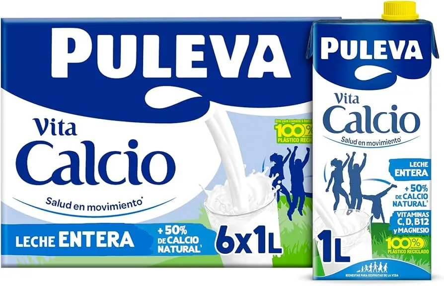 Leche Puleva Calcio Entera en pack 6 1 l