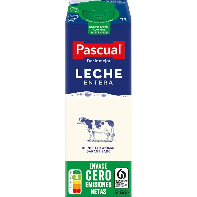 Leche Pascual Entera en Brik pack 6 x 1 l
