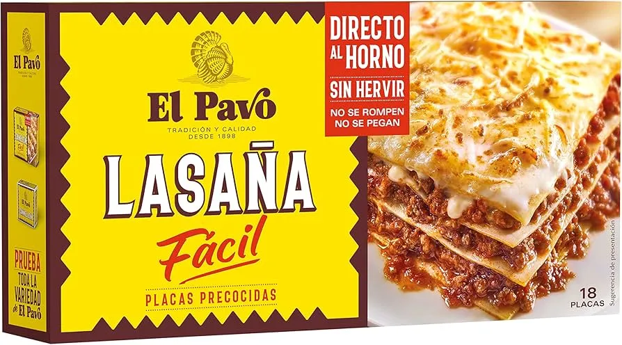 Lasaña El Pavo Instant 18 Placas