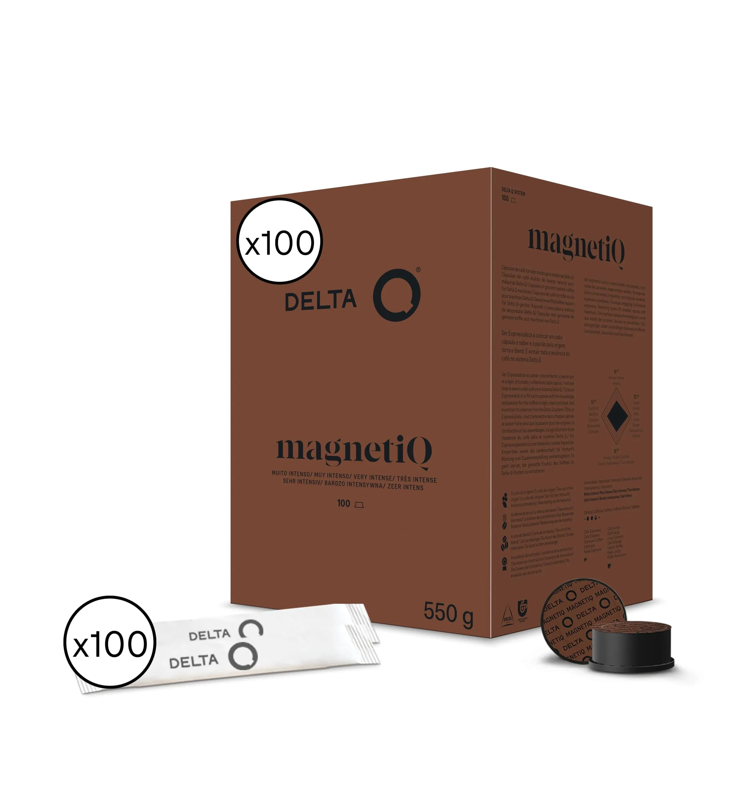 Cápsulas Delta Q Magnetic+Azúcar en pack 100
