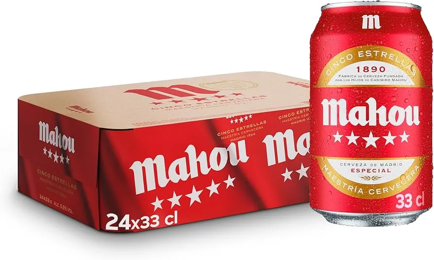 Cerveza Mahou 5 Estrellas en Lata 33 cl