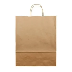 Bolsa Asa Rizada Papel Kraft 18+8x24 de la marca KraftVall