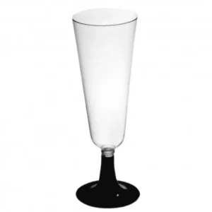 Copa Cava Plast. Pie Negro 6 Unid.