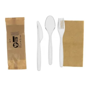 Kit 3 Cubiertos Reutilizables EcoBambú + Servilleta de Tela