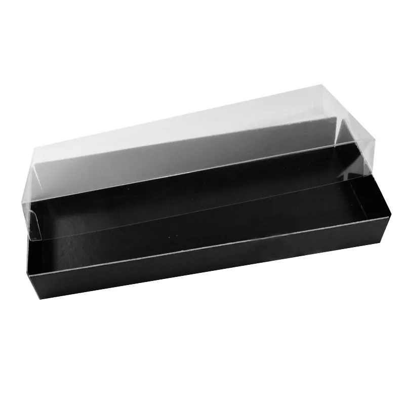 Caja Turrón Negro Bandeja Pet 21x4.2+3.4 cm 100 uds