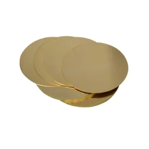 Discos Carton Oro 28 Cm. Ondulado