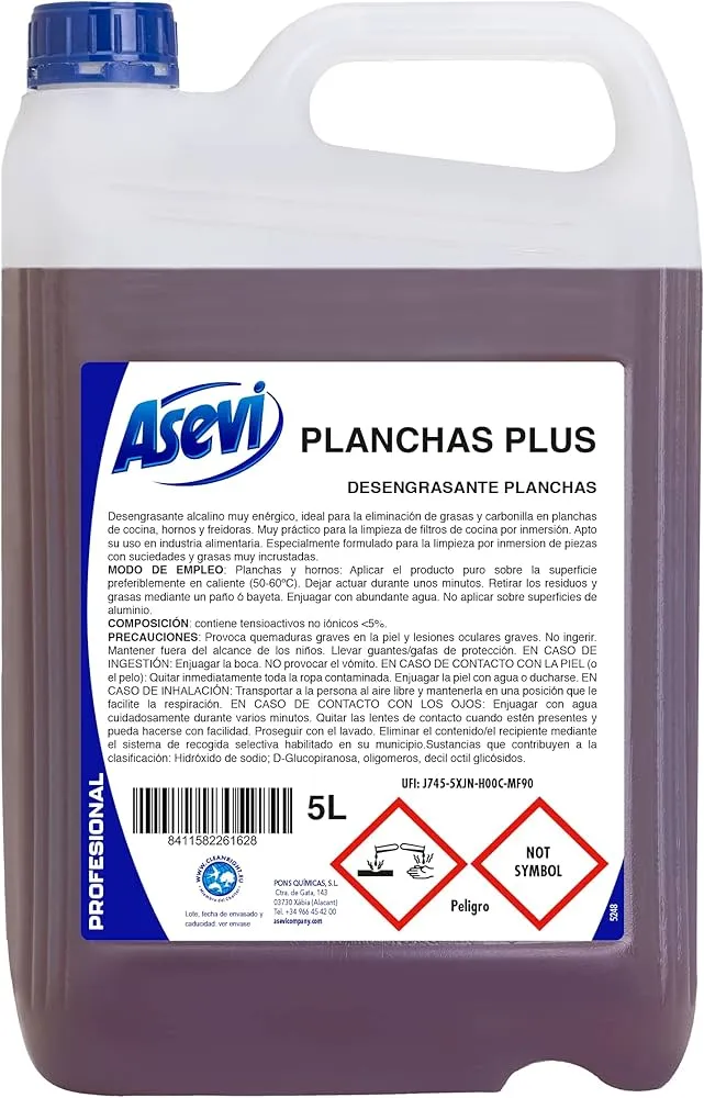 Asevi Quitagras Planchas 5 Ltr