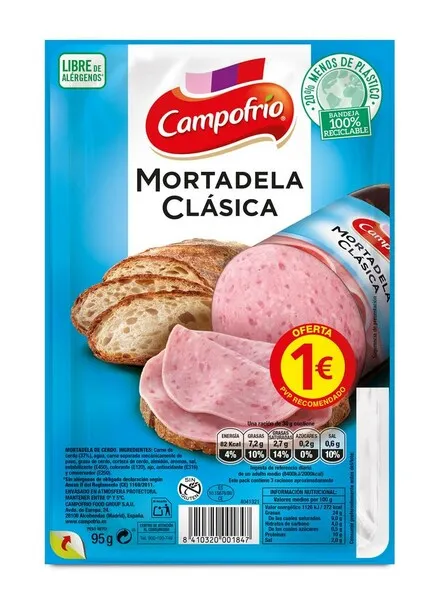 Campofrio Mortadela Sici. Lonchas 95gr.