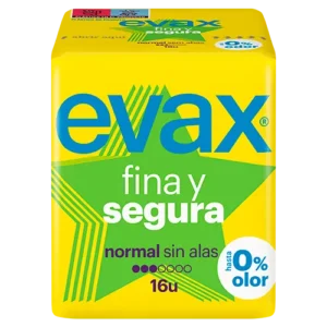 Compresas Evax Fina y Segura Normal Sin Alas 16 Unidades