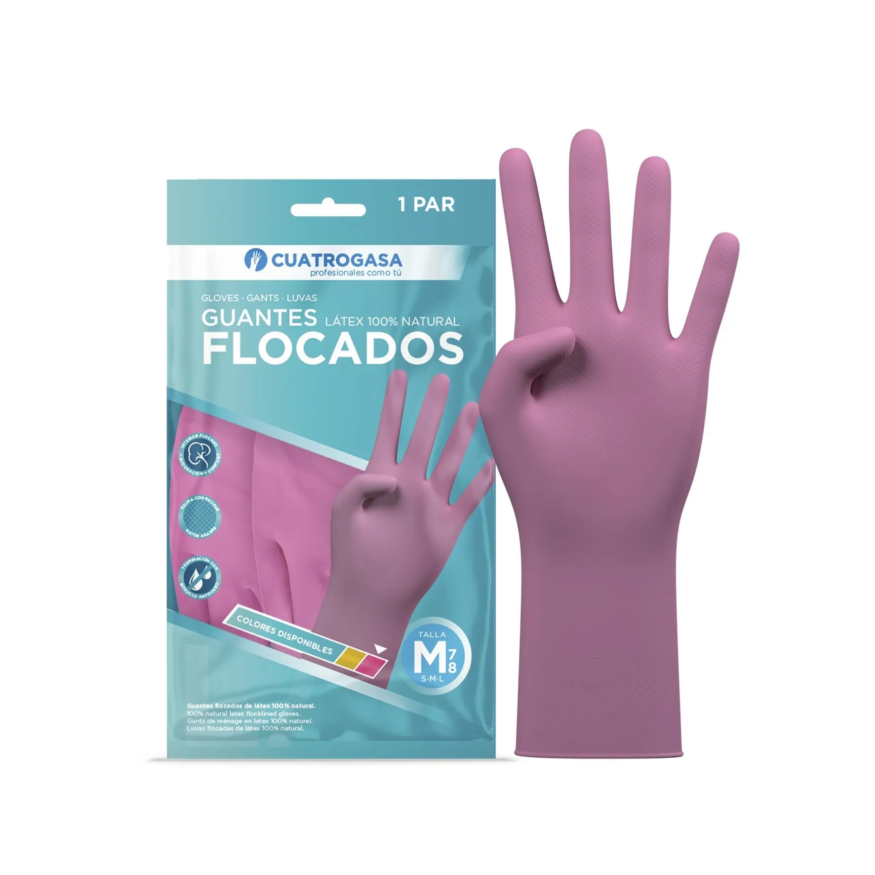 Guantes Flocado Rosa T/p