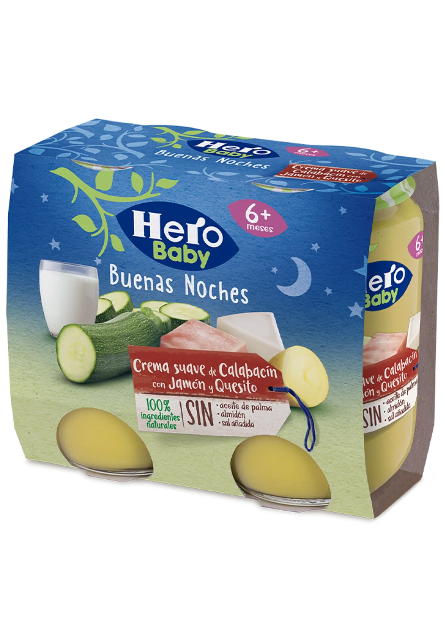 Hero B.noches Calab Jamon Queso 2x190gr