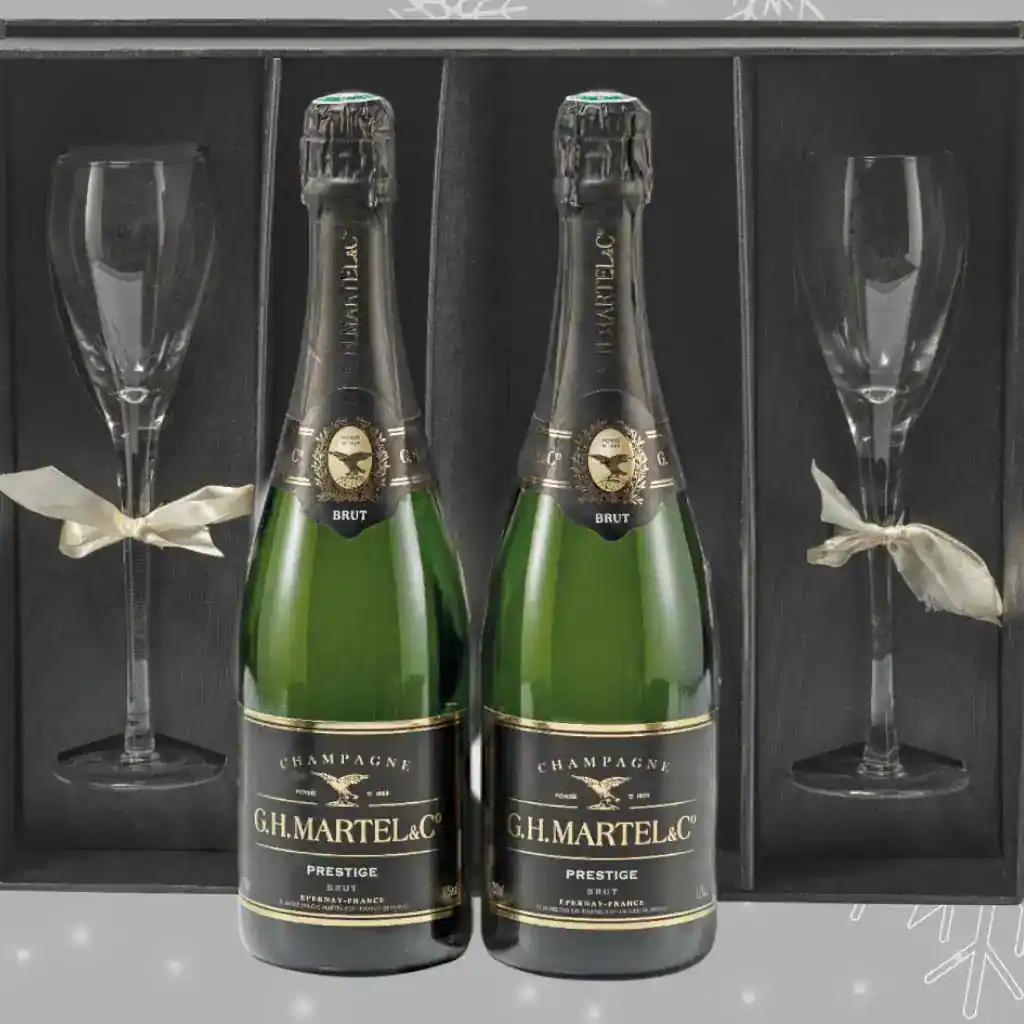 Champagne G.h.martel en pack 1 Bot +2 Copas