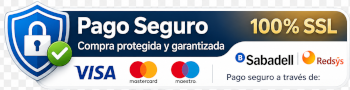 Pago seguro: pasarela bancaria Sabadell y Redsys, tarjetas Visa y Mastercard
